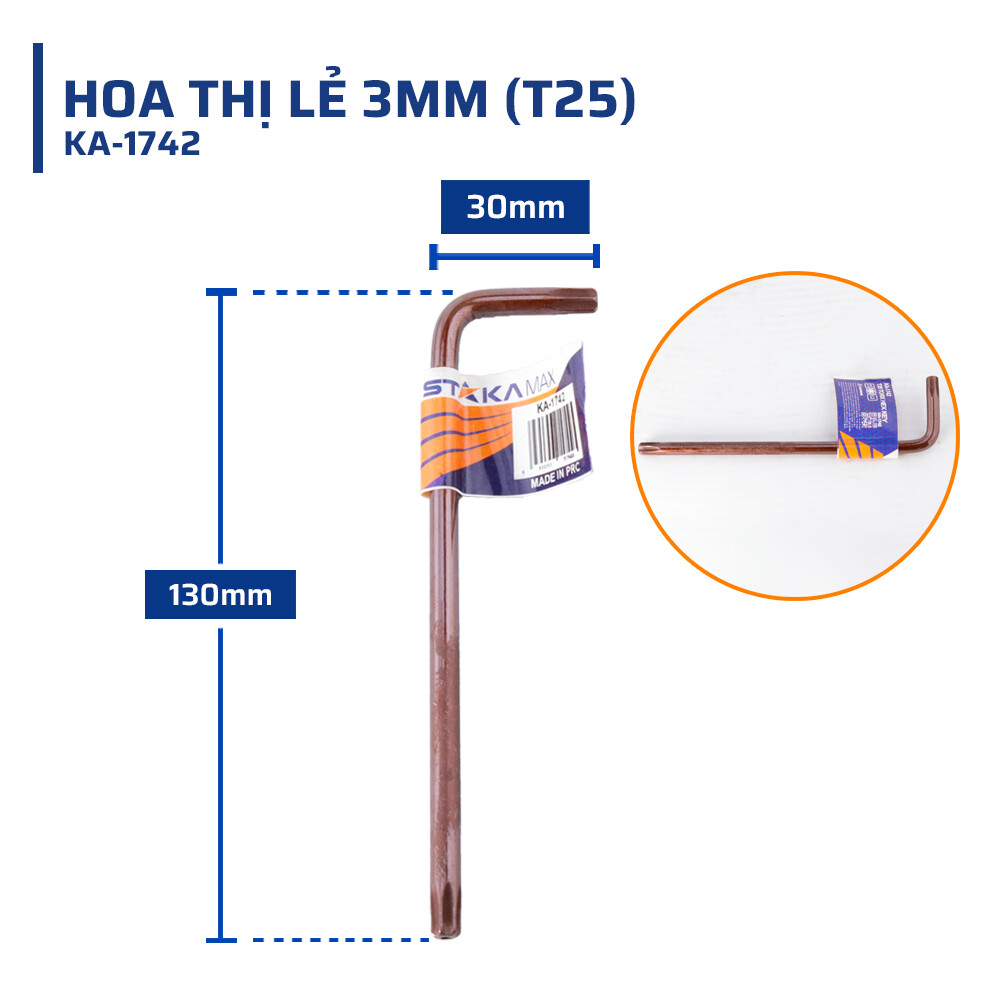 Thông số kỹ thuật chi tiết hoa thị lẻ 3mm (T25) STAKAMAX