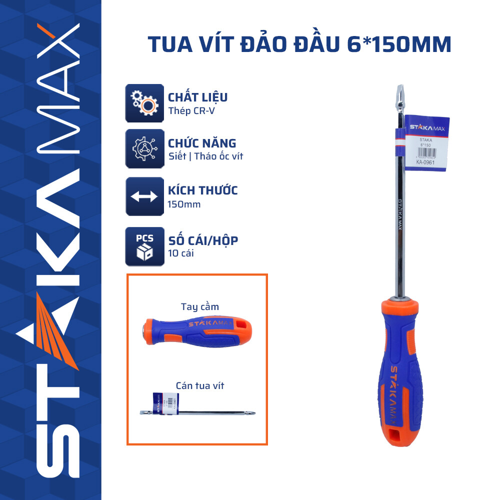 Tua vít đảo đầu STAKA 6*150mm KA-1622 (12C/H, 240C/T) – N1 – CÁI