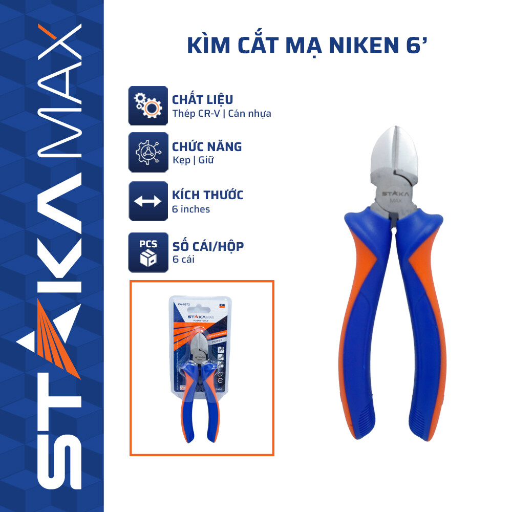 Kìm Cắt Mạ NIKEN 6” STAKAMAX (6C/H, 60C/T)-N1 – Cái