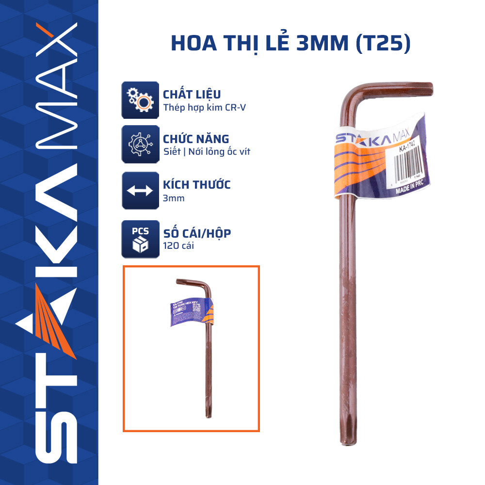Hoa thị lẻ 3mm (T25) STAKAMAX (120C/H, 1200C/T)-NEW-N1