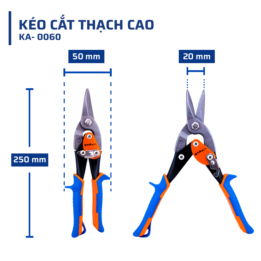 Thông Số Kỹ Thuật Chi Tiết Kéo Cắt Thạch Cao STAKAMAX)