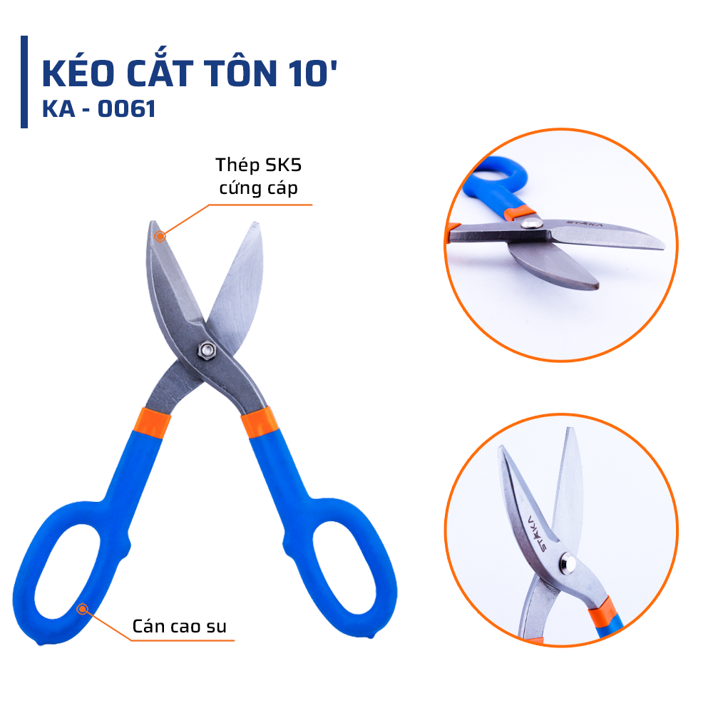 Thiết Kế Cán Cao Su Công Thái Học Của Kéo Cắt Tôn 10'' STAKAMAX
