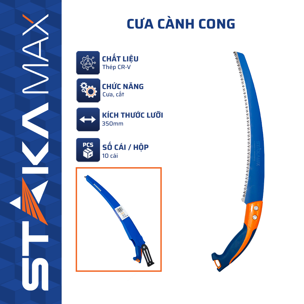Cưa Cành Cong STAKAMAX (10C/H, 60C/T)-N1 – Cái: Thép CR-V – Bền Bỉ, Sắc Bén Tuyệt Đối
