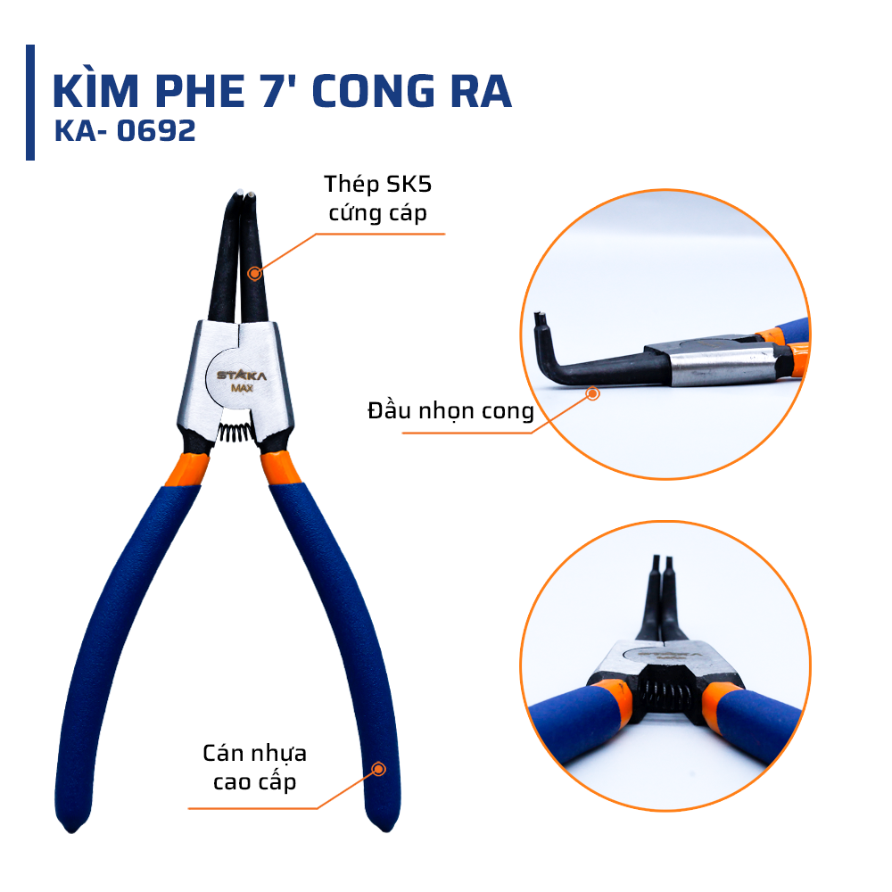 Cấu Tạo Đầu Cong Ra Kìm Phe 7'' Cong Ra STAKAMAX
