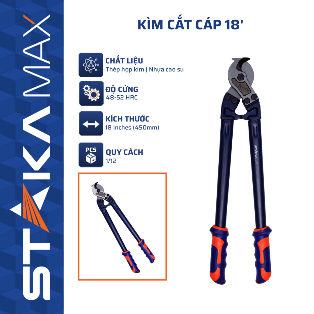 Kìm cắt cáp 18” STAKAMAX (1C/H, 12C/T) – N3
