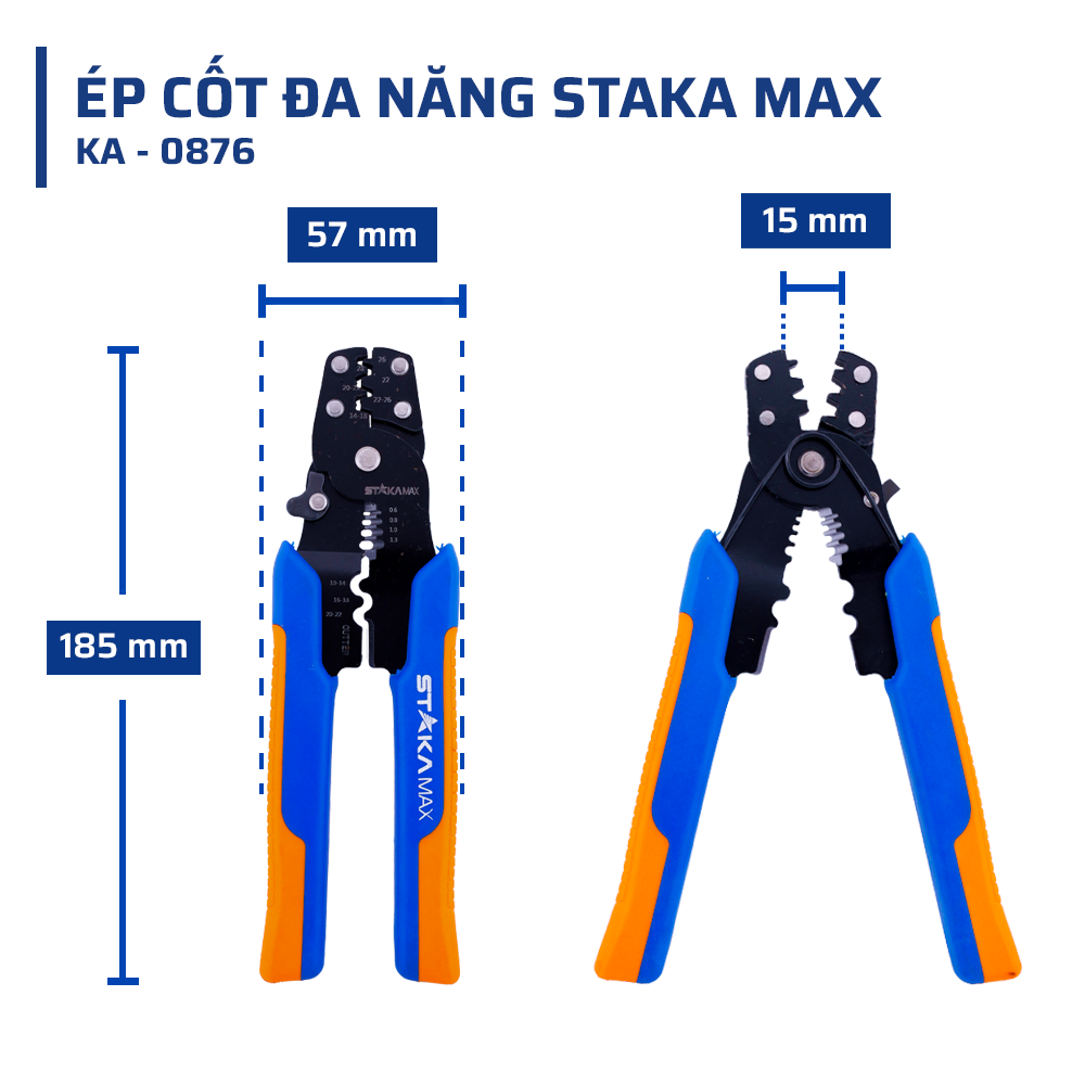 Thông số kỹ thuật của kìm ép cốt đa năng STAKA
