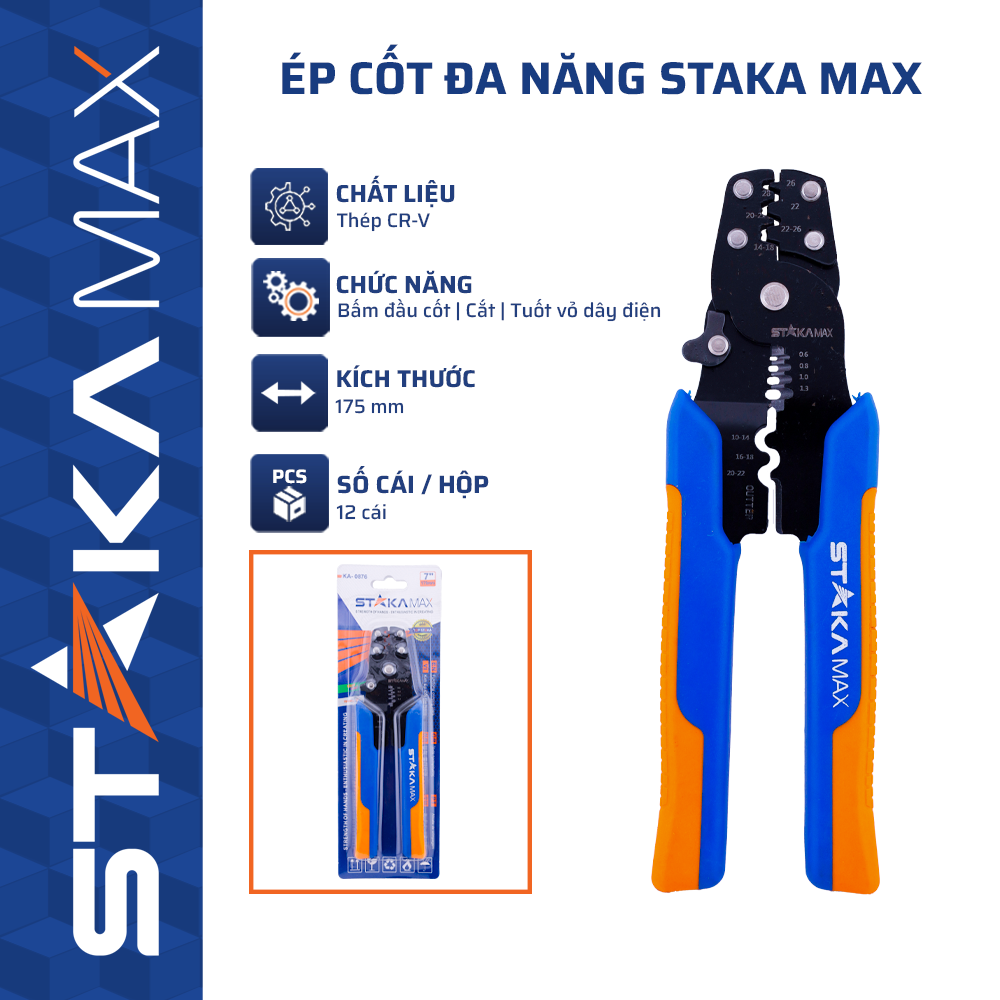 Ép Cốt Đa Năng STAKAMAX (12C/H,72C/T)-N1 – Tuốt, Cắt, Bấm Cốt Chính Xác