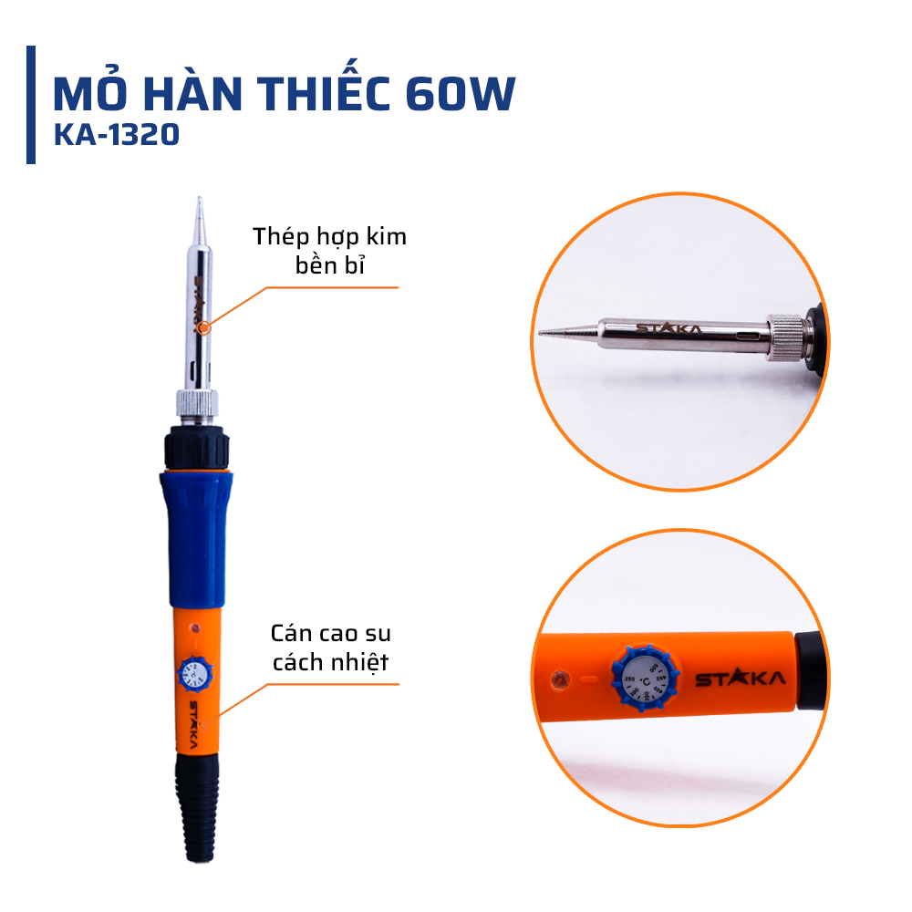 Cấu Tạo Và Chất Liệu Của Mỏ Hàn Thiếc 60W STAKAMAX