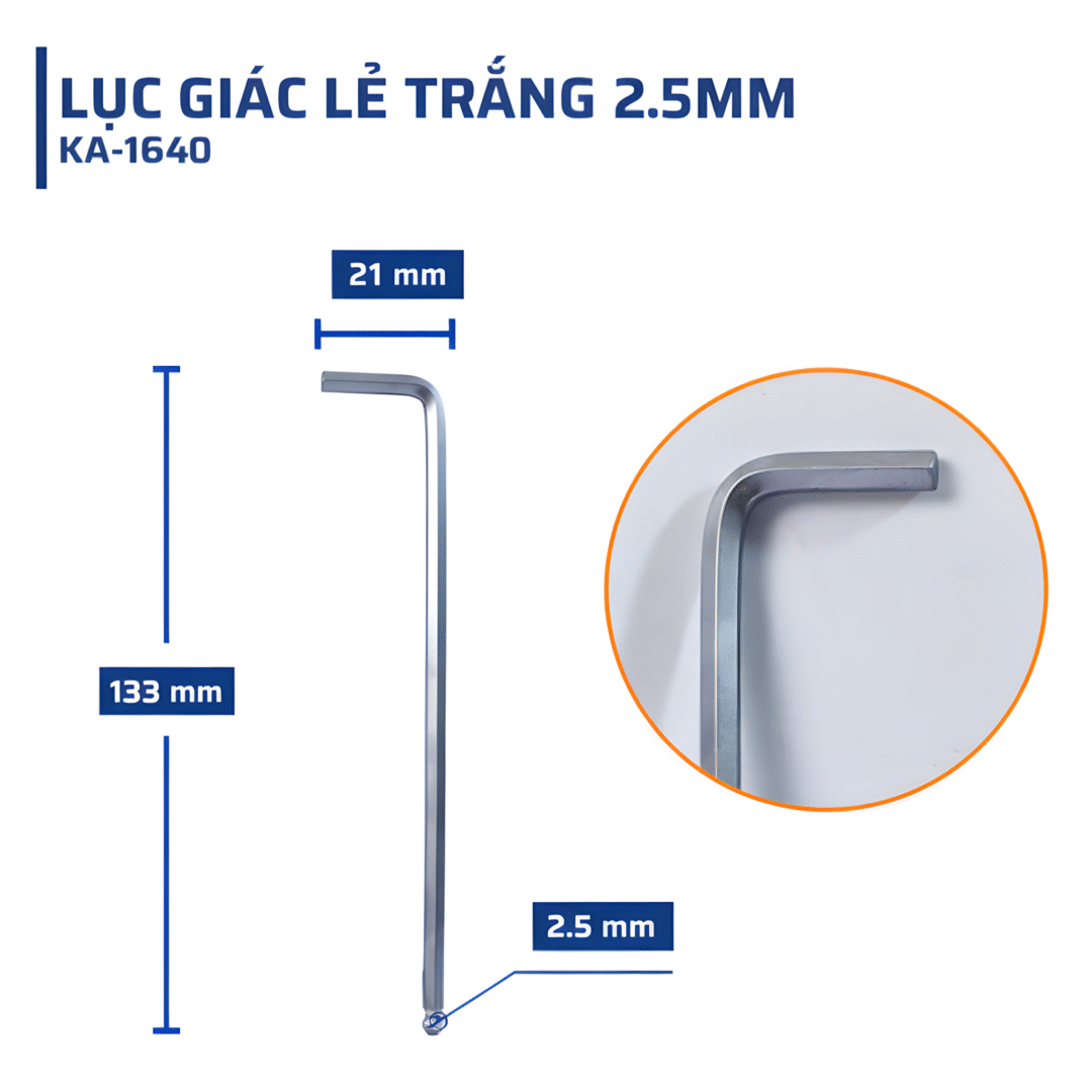 Thông số kỹ thuật chính của lục giác lẻ trắng 2.5mm STAKAMAX