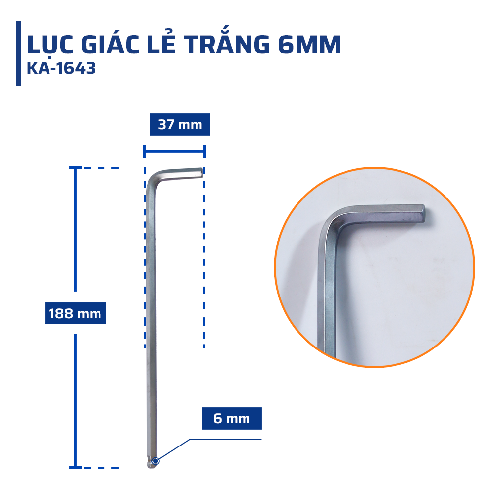 Thông Số Kỹ Thuật Chi Tiết Lục Giác Lẻ Trắng 6mm STAKA