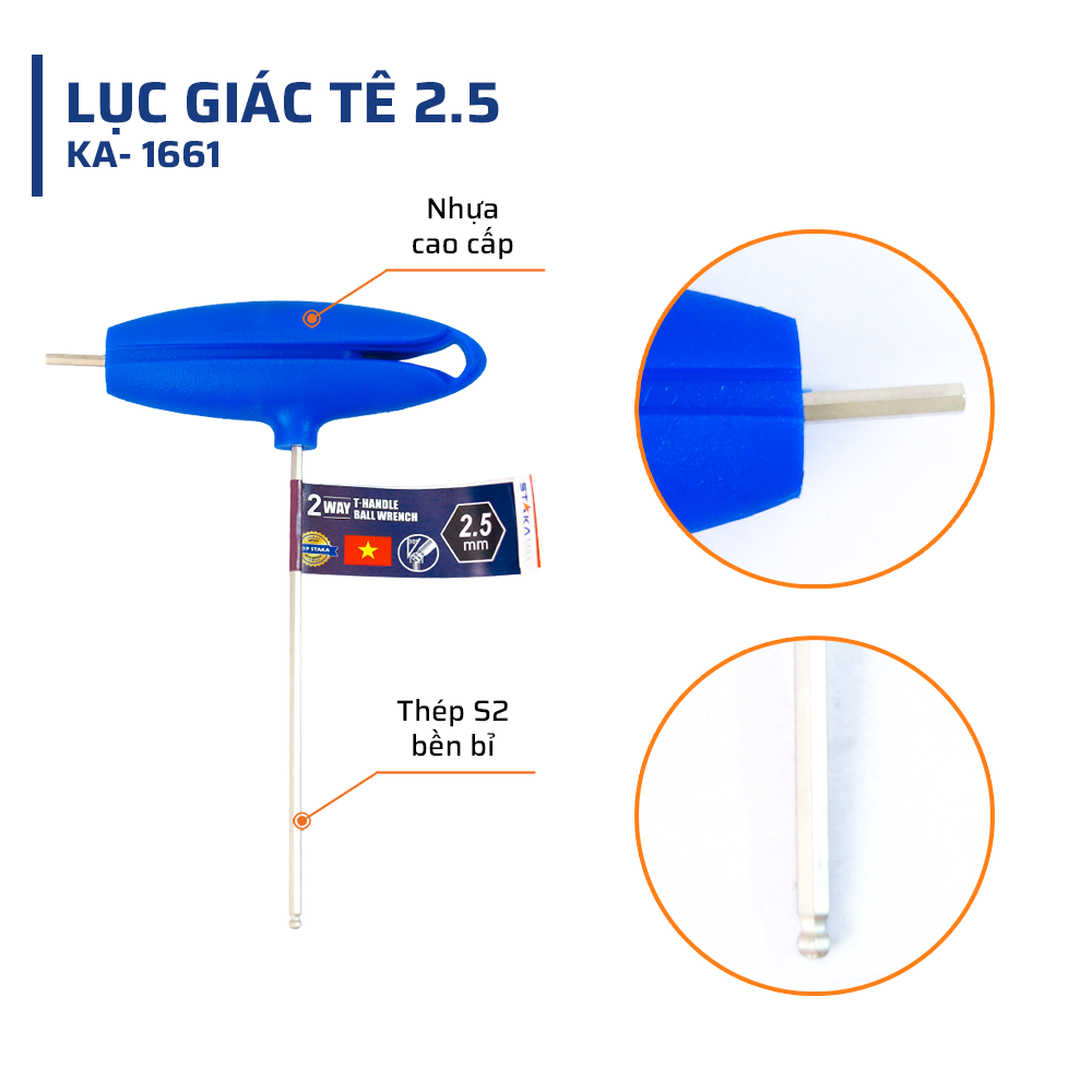 Cấu Tạo & Chất Liệu Lục Giác Tê 2.5 STAKAMAX 