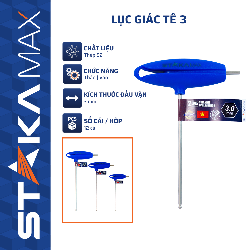 Lục Giác Tê 3 STAKAMAX (12C/H,360C/T)-N1 – Độ Chính Xác 3.0mm Tuyệt Đối