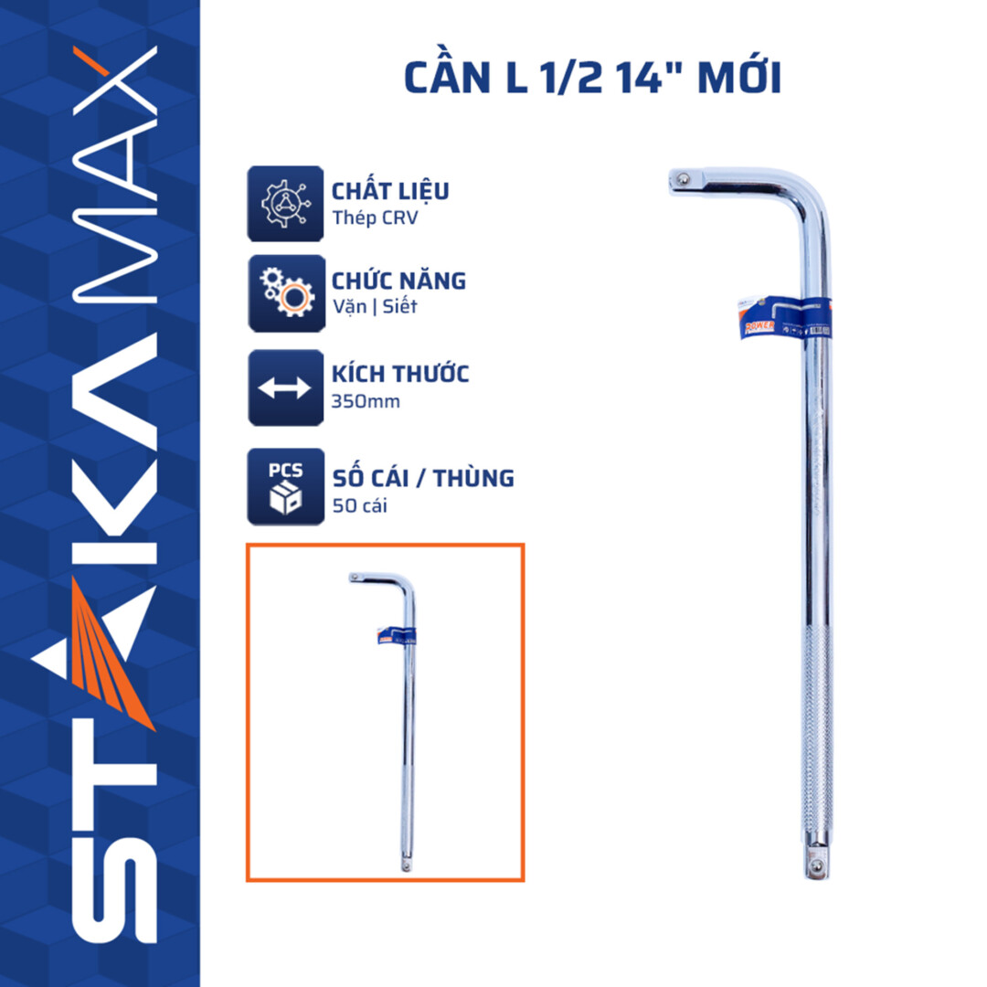 Cần L 1/2 14″ Mới STAKAMAX (C/H,50C/T)-N1: Tăng Lực Siết, Bền Bỉ Vượt Trội