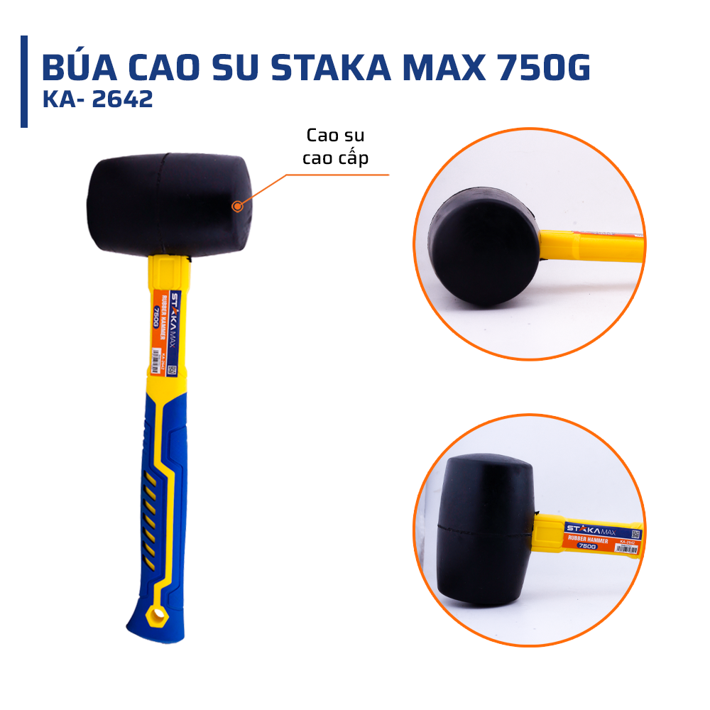Cấu tạo của búa cao su STAKAMAX 750g