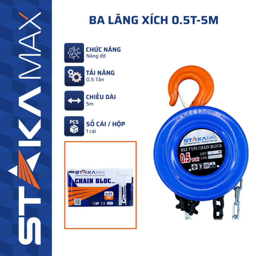 Ba lăng xích 0.5T-5M STAKAMAX (1C/H,1C/T)-N1