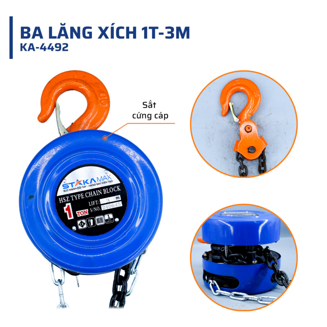 Thông số kỹ thuật chi tiết của ba lăng xích 1T-3M STAKAMAX