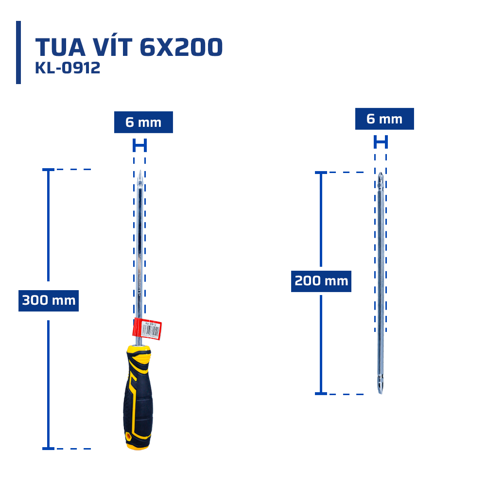 Thông số kỹ thuật của tua vít 6x200 kalosmax