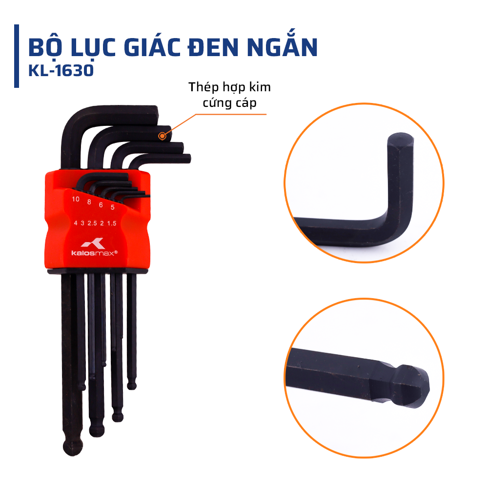 Thông số kỹ thuật chi tiết bộ lục giác đen ngắn kalosmax