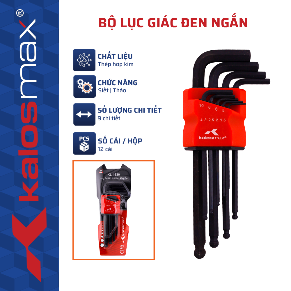 Bộ lục giác đen ngắn kalosmax (12C/H,72C/T) -N3