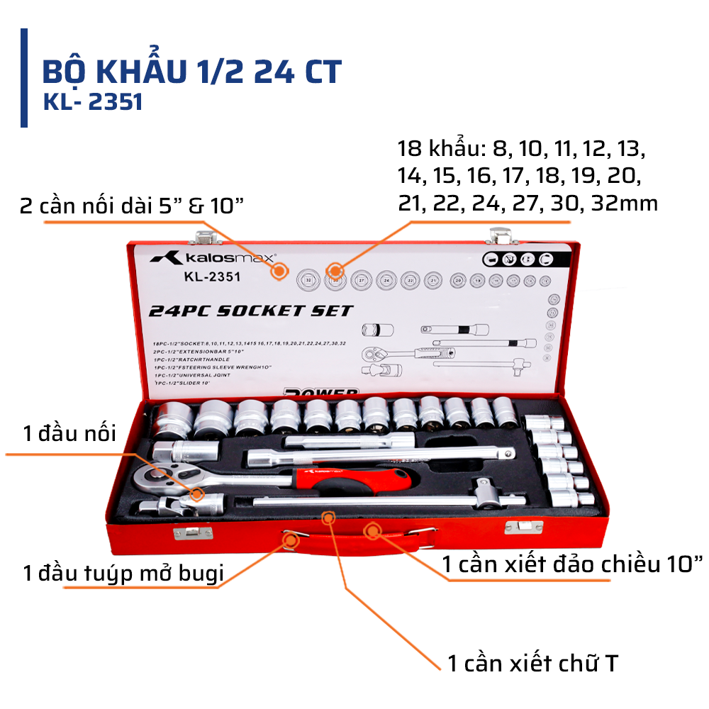 Thống số kỹ thuật khẩu bộ 1/2 24CT kalosmax