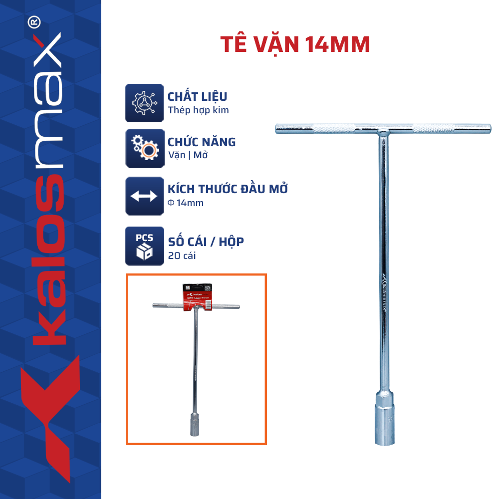 Tê Vặn 14mm Kalosmax (20C/H, 100C/T) -N1 | Thép Hợp Kim Siêu Bền