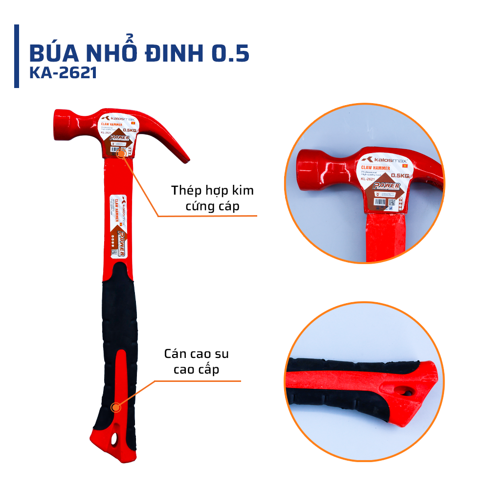 Cấu tạo & Chất liệu của búa nhổ đinh 0.5 kalosmax