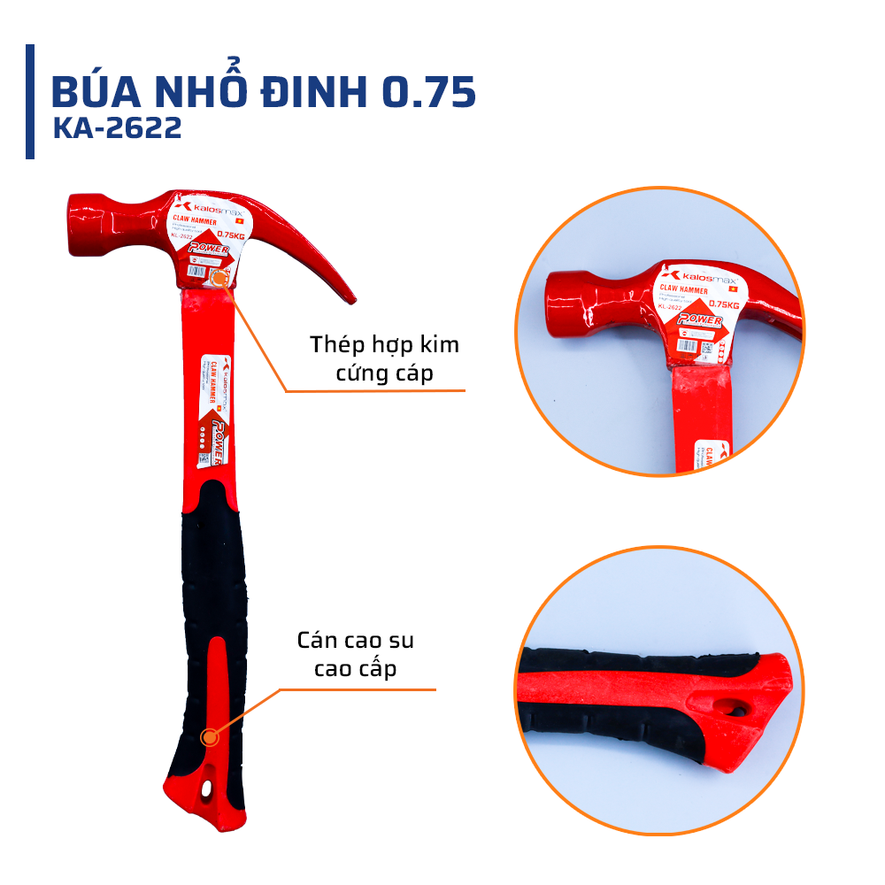 Cấu tạo & Chất liệu của búa nhổ đinh 0.5 kalosmax