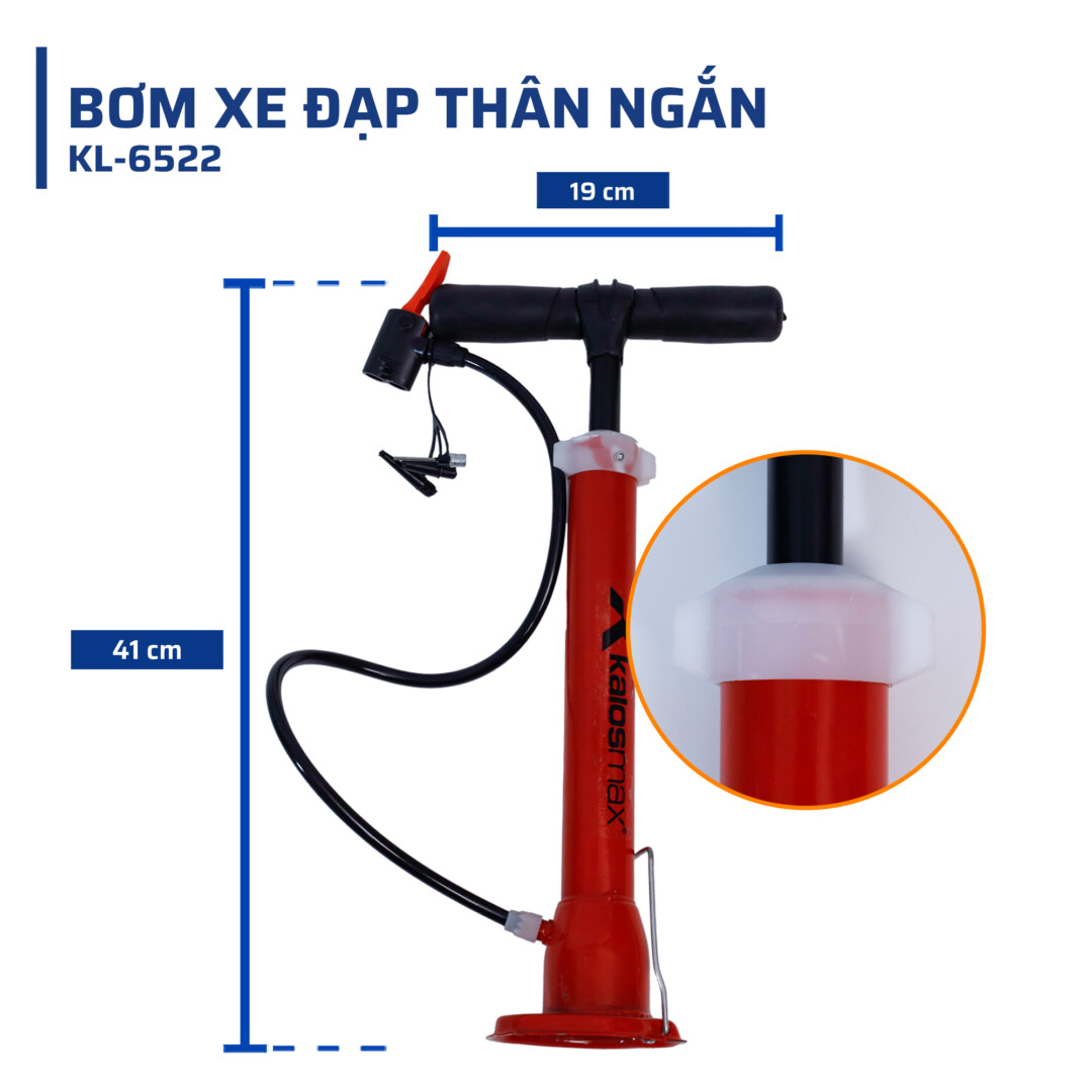 Thông số kỹ thuật bơm xe đạp thân ngắn kalosmax