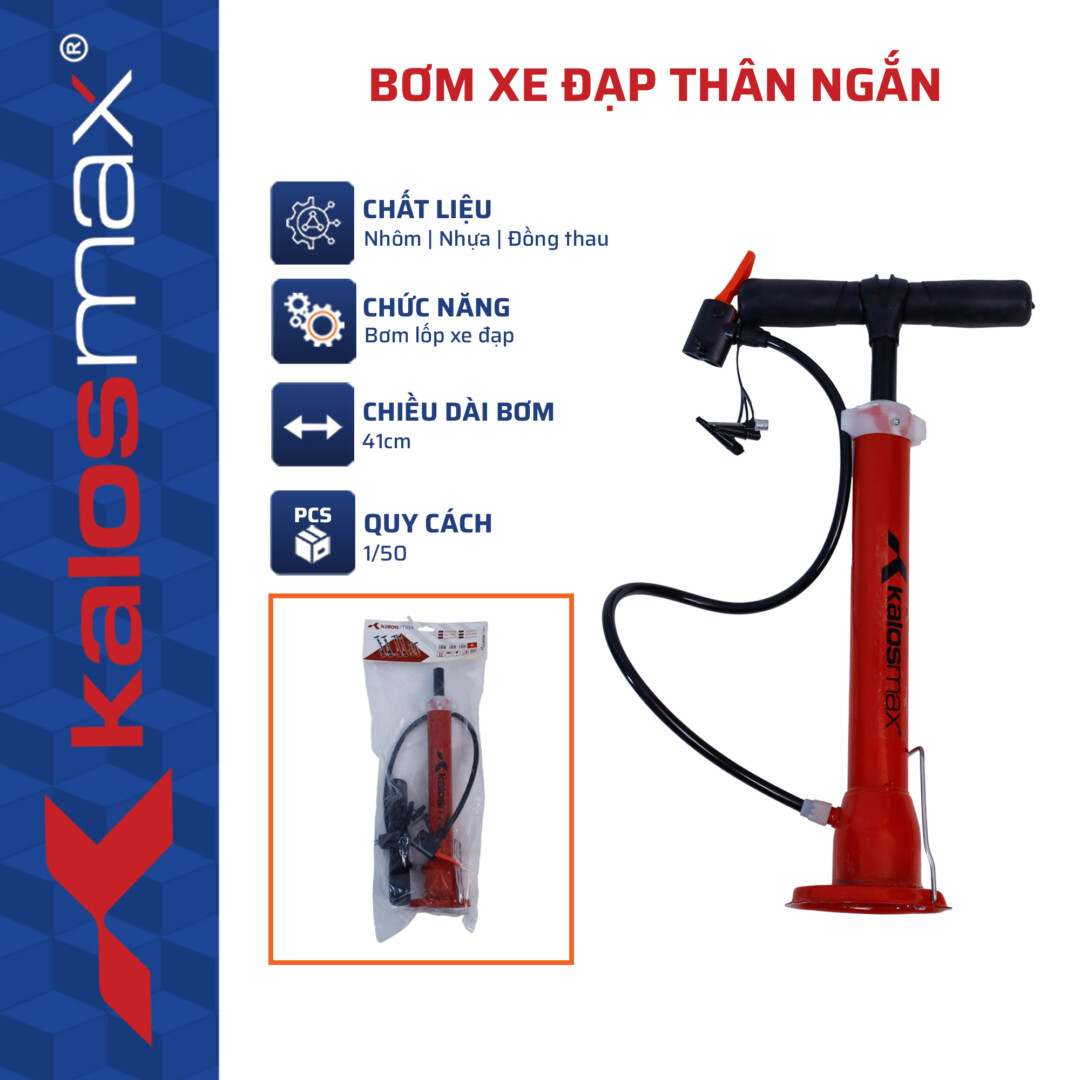 Bơm xe đạp thân ngắn kalosmax (1C/H, 50C/T) -N3