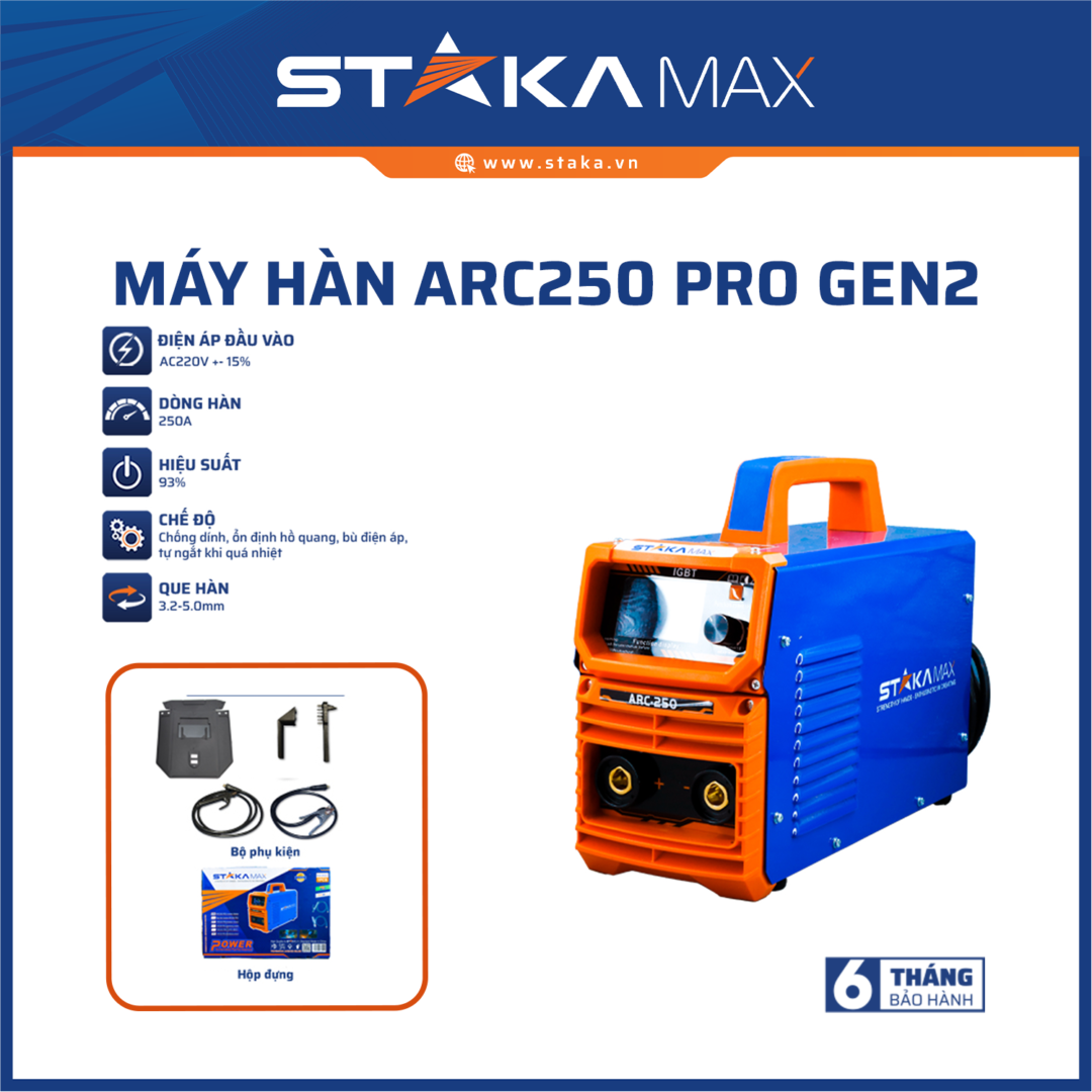 Máy hàn ARC250 PRO GEN2 STAKAMAX (1C/H, 1C/T) NEW