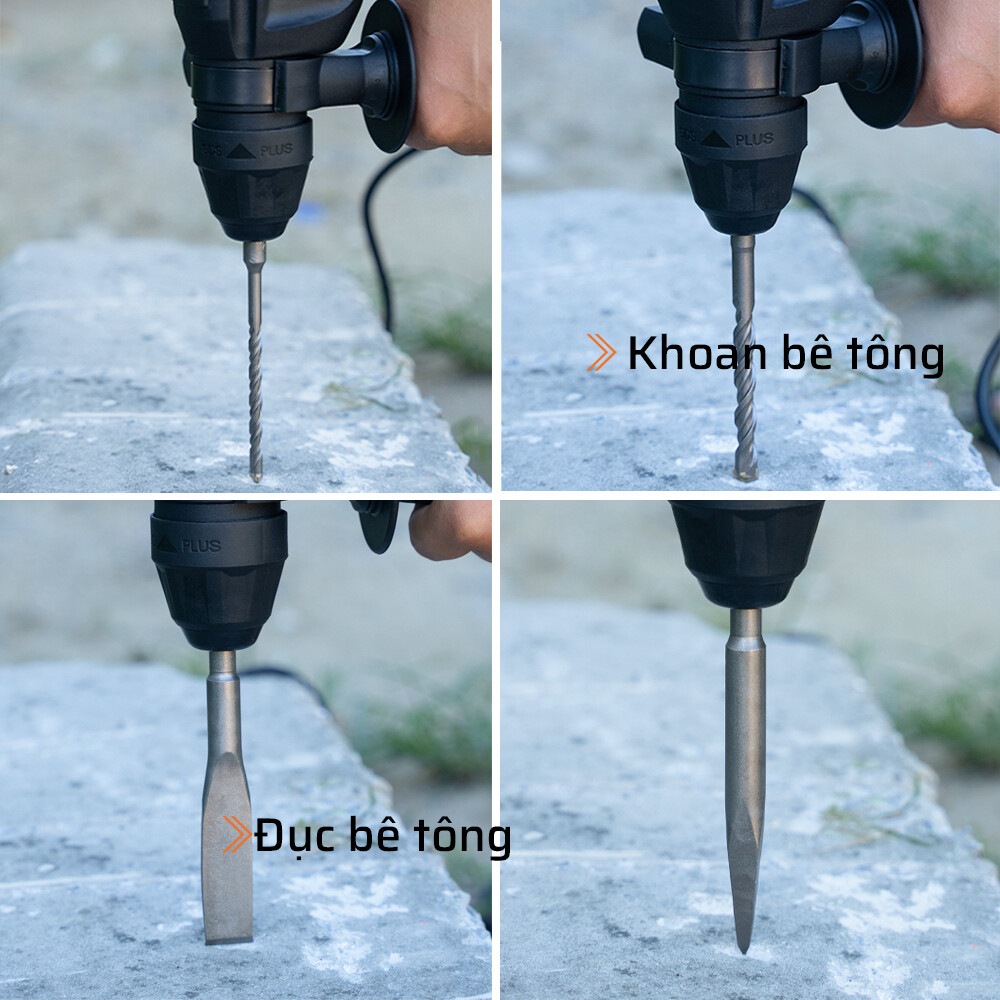 Khả năng khoan của máy khoan bê tông 3 chức năng Kalos Max 