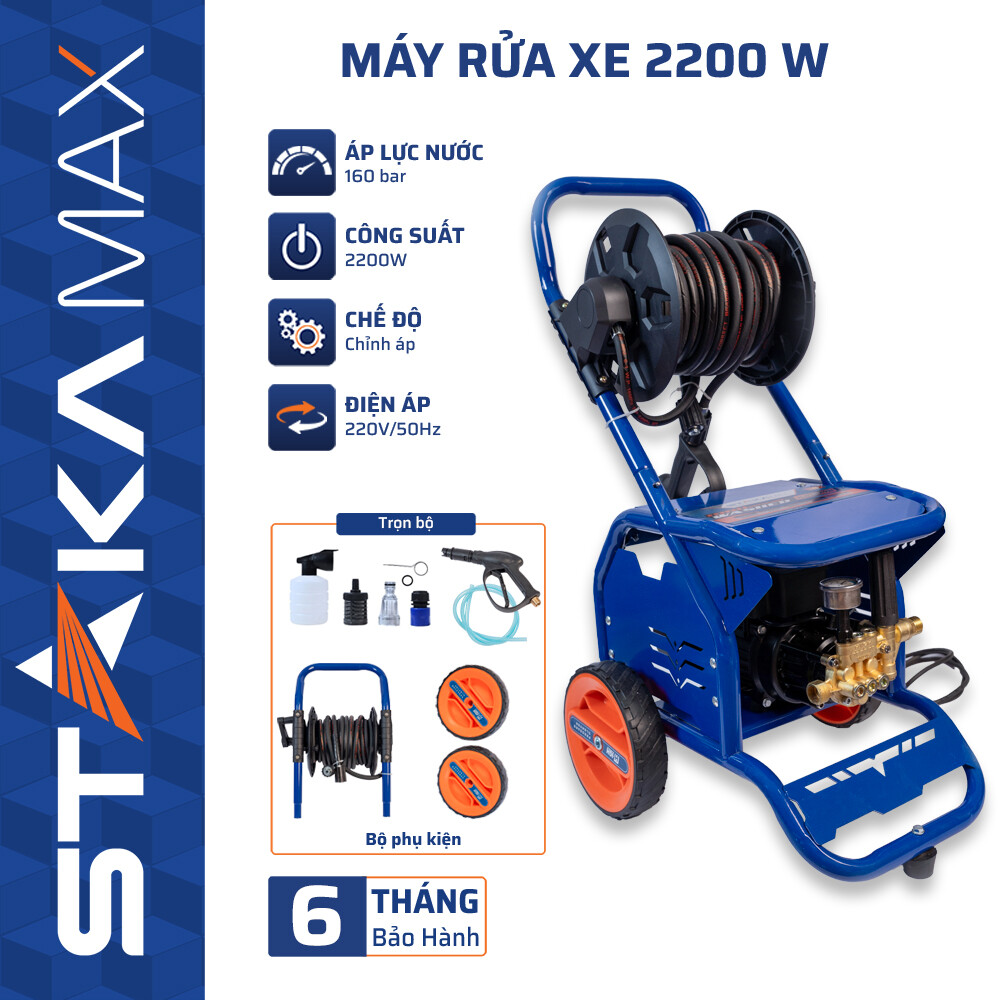 Máy Rửa Xe Mô Tơ 2200W STAKA (1C/T)-M1: Chính hãng, Giá Tốt