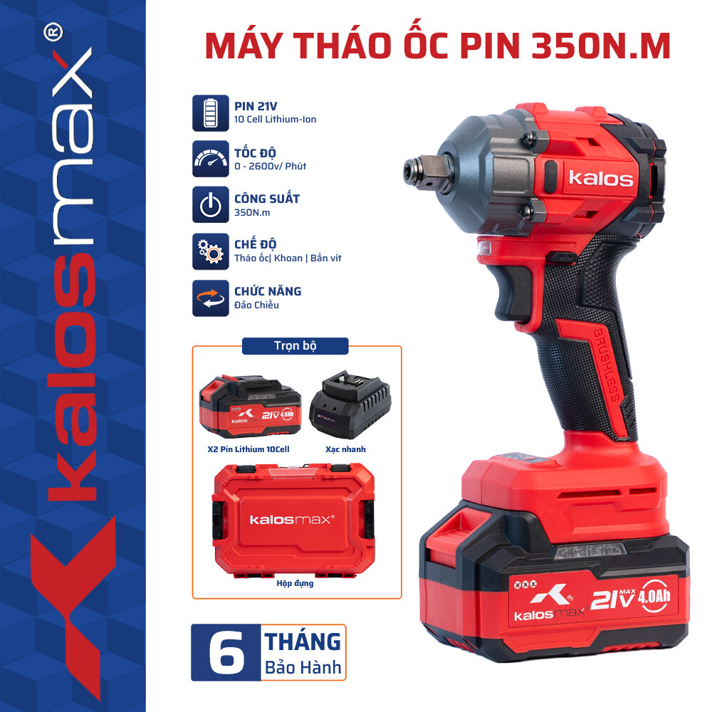 Máy Tháo Ốc Pin 350N.m Kalos Max (1C/H,6C/T)-M1 – Chính Hãng, Giá Tốt