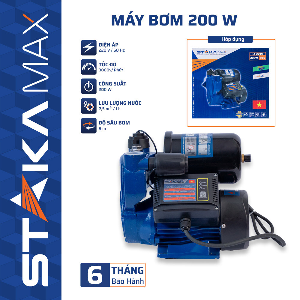 Máy bơm nước 200W STAKA (1C/T)-M1 – Cái – Giá Tốt