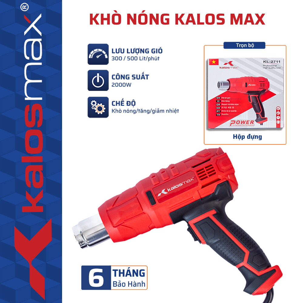Khò Nóng KALOS MAX – Công Suất 2000W, Động Cơ Lõi Đồng 100%