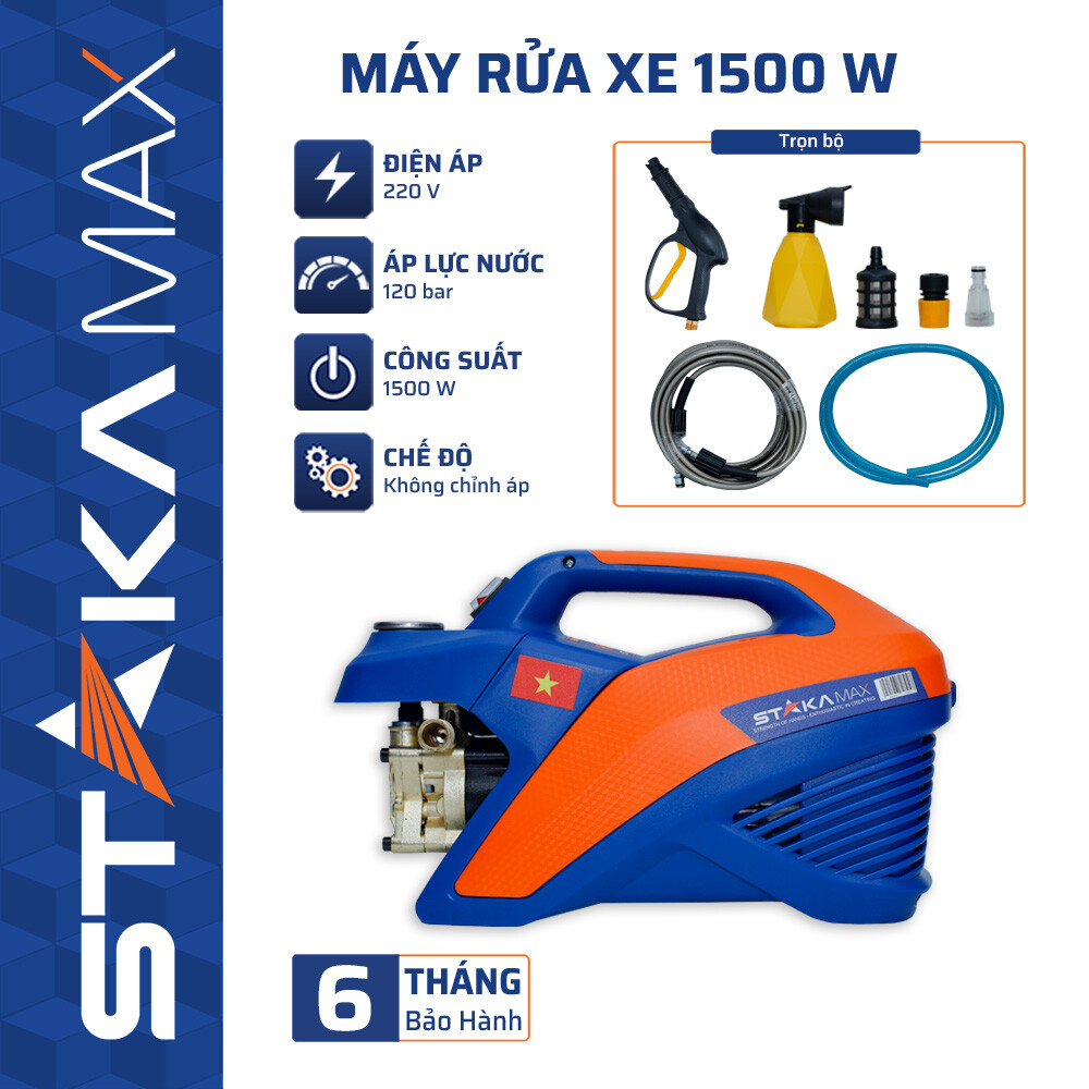 Máy Rửa Xe 1500W STAKA MAX KA-2795 (120 Bar) – Lực Phun Mạnh Mẽ