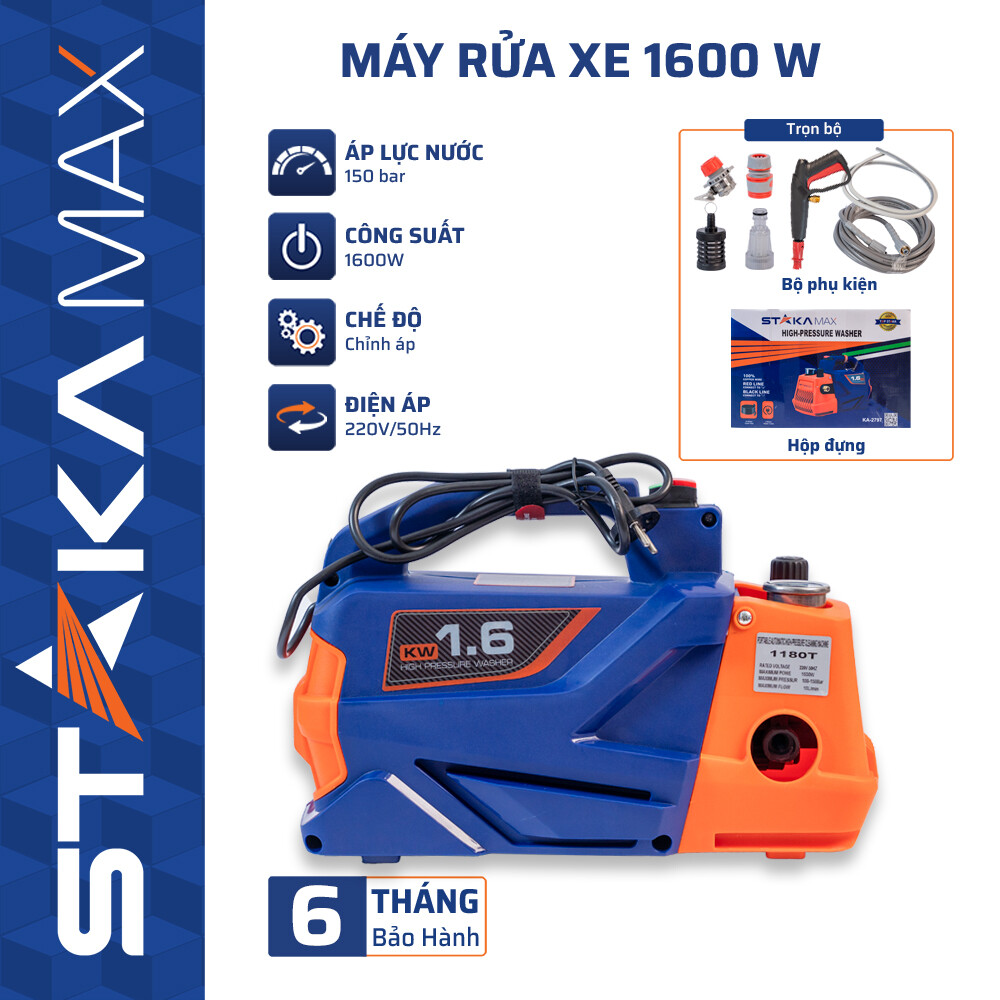 Máy Rửa Xe Chỉnh Áp 1600W STAKA (1C/H, 1C/T)-M1– Chính hãng, giá tốt