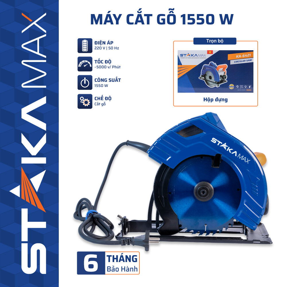 Máy Cắt Gỗ 1550W/185mm STAKA (1C/H, 4C/T) -M1 – Lưỡi 185mm, Dành Cho Thợ Mộc