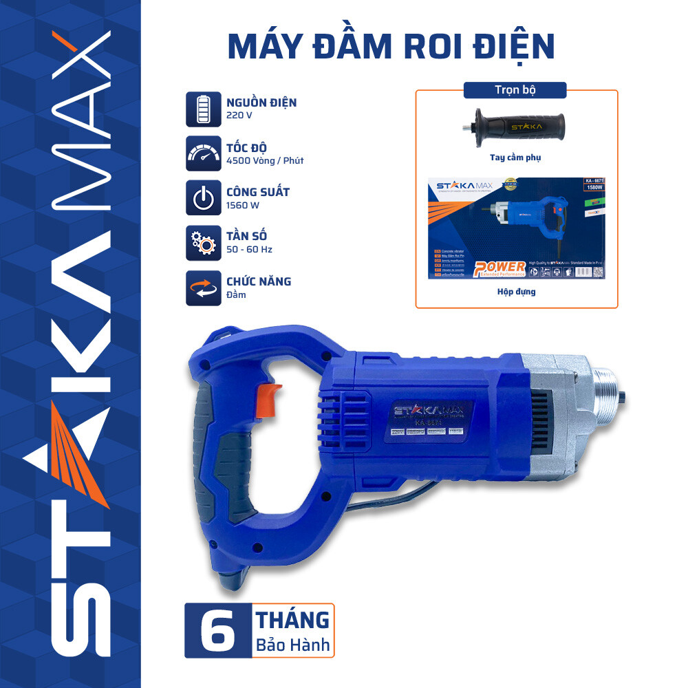 Máy Đầm Roi Điện STAKA MAX (1C/H, 10C/T) – Hiệu Suất Đầm Nén Vượt Trội