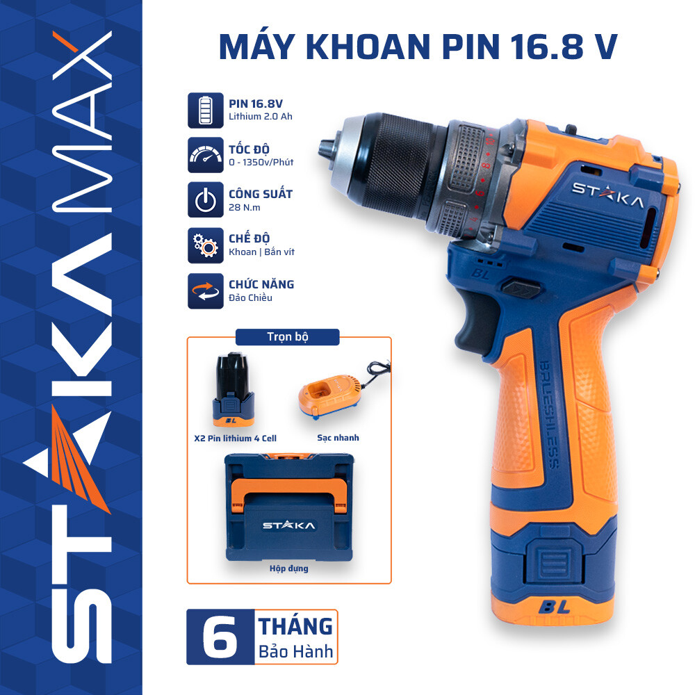 Máy Khoan Pin 16.8V STAKA (1C/H,10C/T)-M1 – Chính Hãng, Giá Tốt