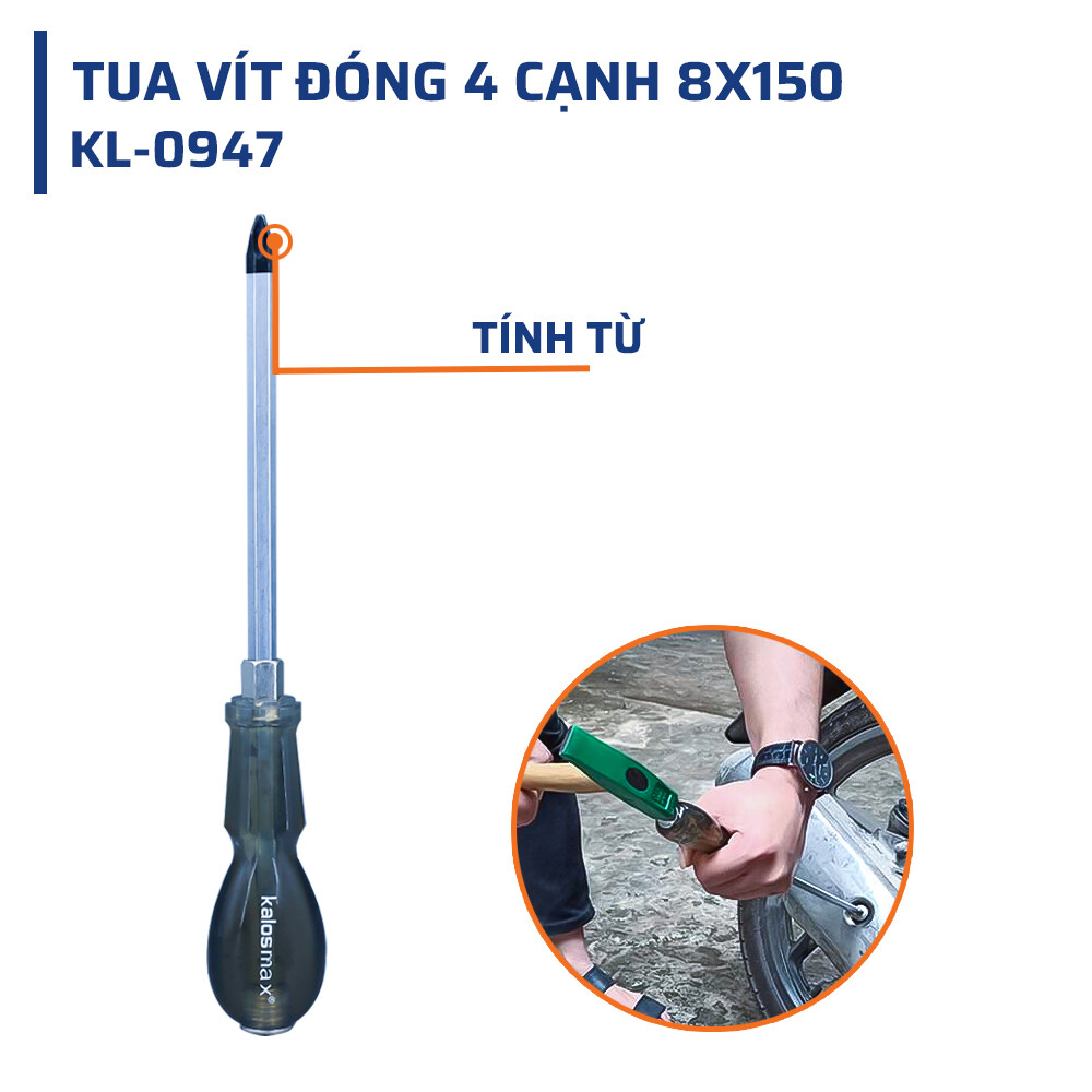 Cấu tạo tối ưu ở tua vít đóng 4 cạnh kalosmax