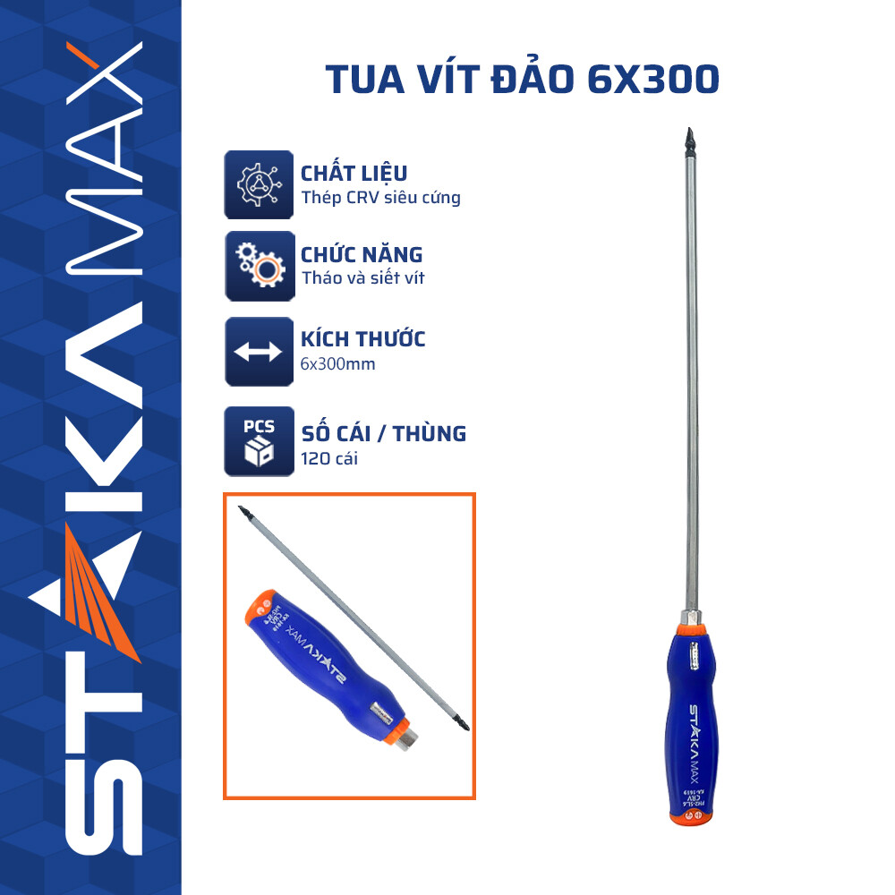 Tua vít đảo 6×300 STAKAMAX (KA-1619) (24C/H,96C/T)-N3