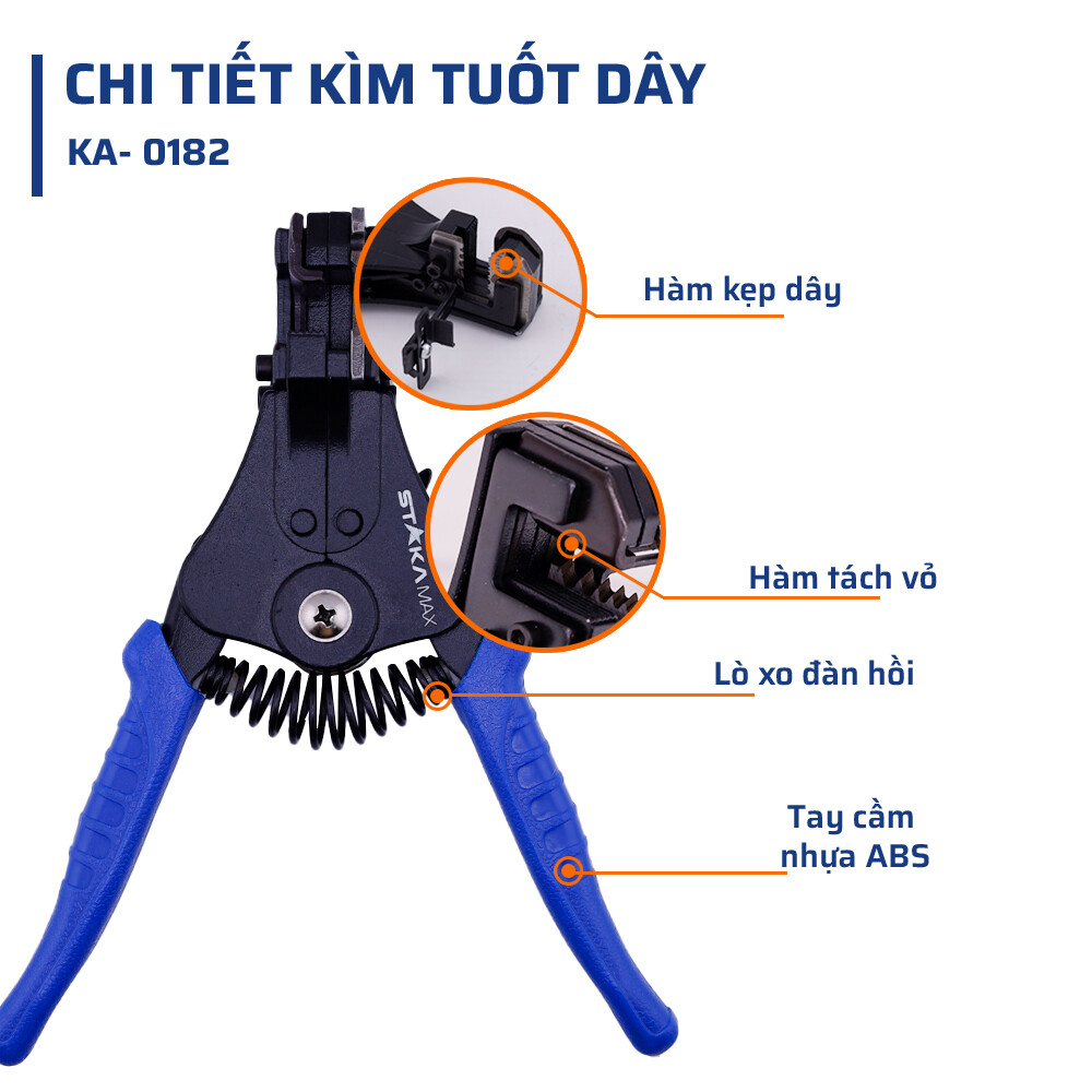 Cấu tạo chi tiết kìm tuốt dây tự động STAKA