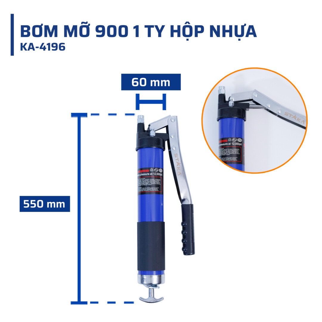Thông tin chi tiết bơm mỡ 900 1 ty hộp nhựa STAKAMAX