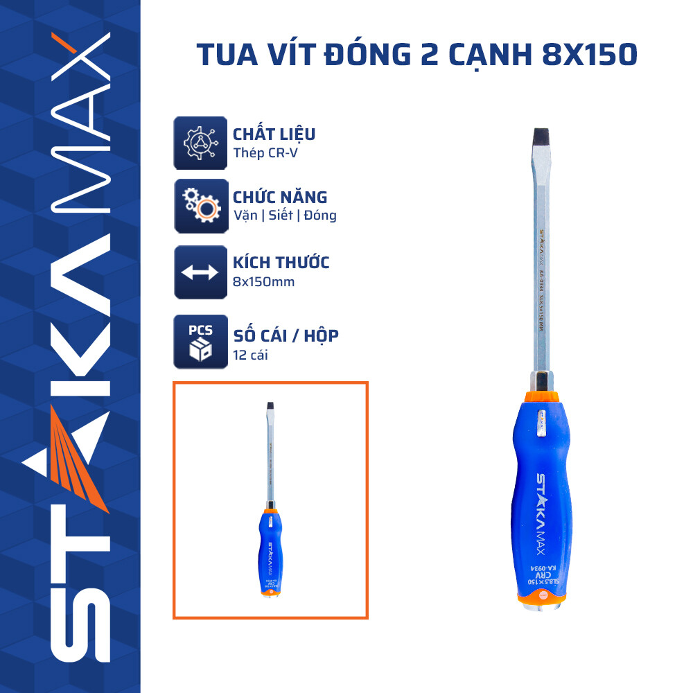 TUA VÍT ĐÓNG 2 CẠNH 8X150 STAKA MAX KA-0934