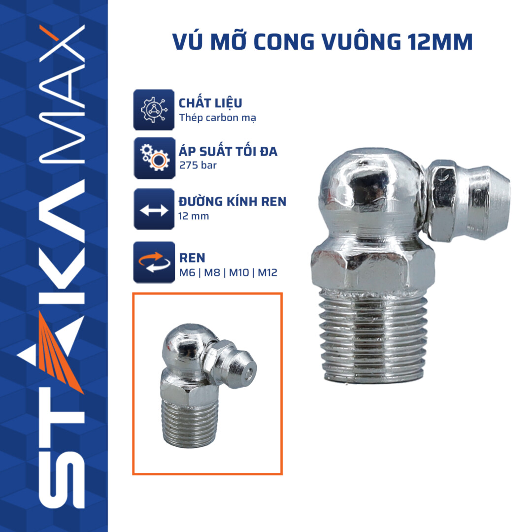 Vú Mỡ Cong Vuông 12mm STAKA MAX KA-4180