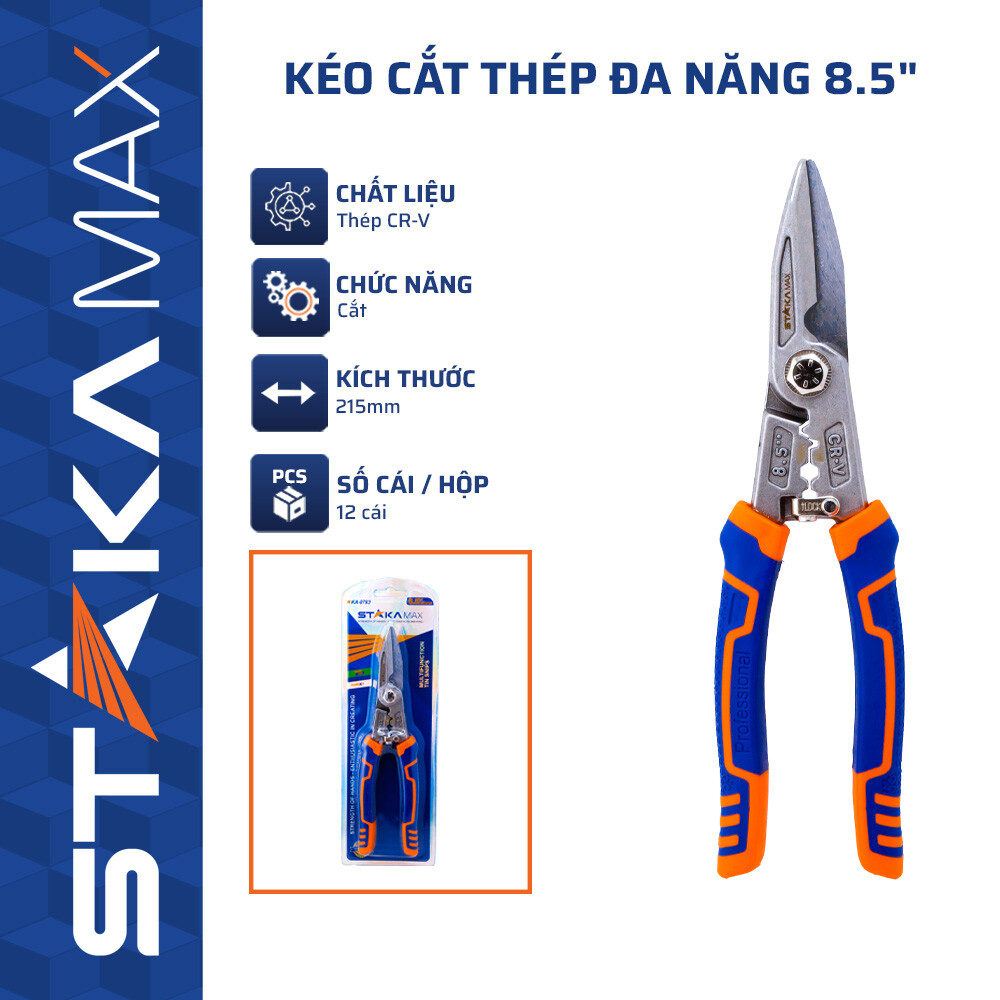 Kéo Cắt Thép Đa Năng 8.5 inch STAKA MAX KA-0783