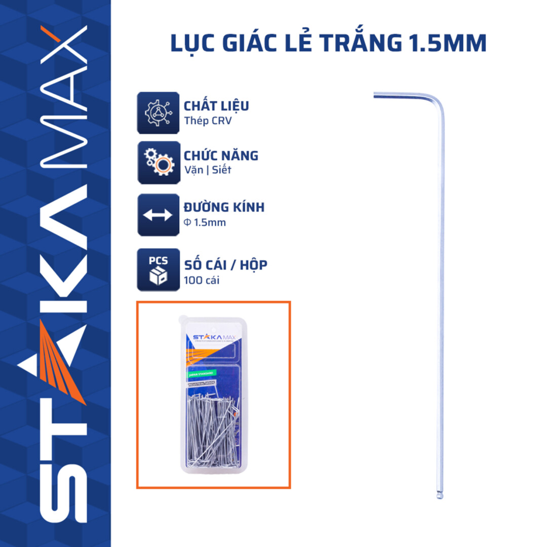 Lục Giác Lẻ Trắng 1.5mm STAKAMAX KA-1647