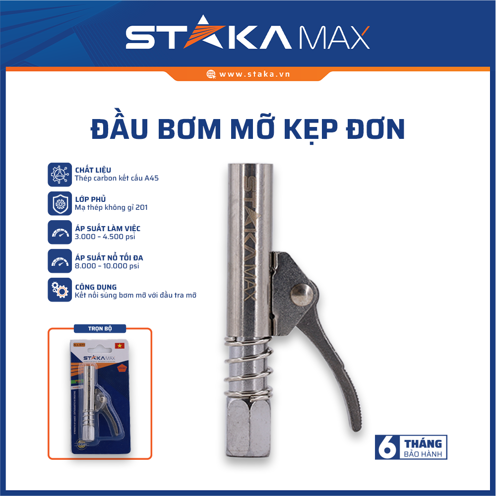 ĐẦU BƠM MỠ KẸP ĐƠN STAKAMAX KA-4253