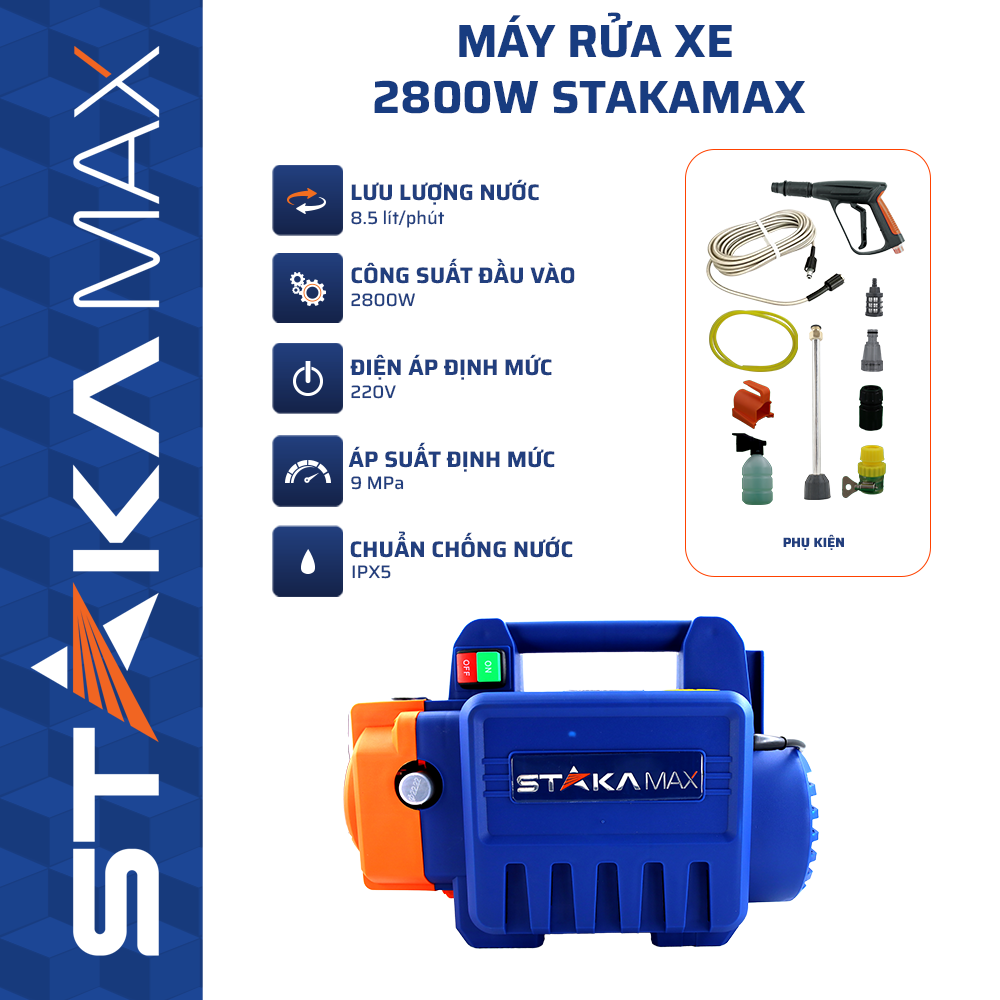 MÁY RỬA XE 2800W STAKAMAX KA-2800